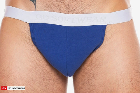 boost padded jockstrap, close-up view, color royal